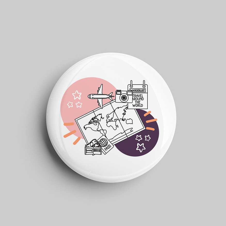 Badge- Travel Themed Design