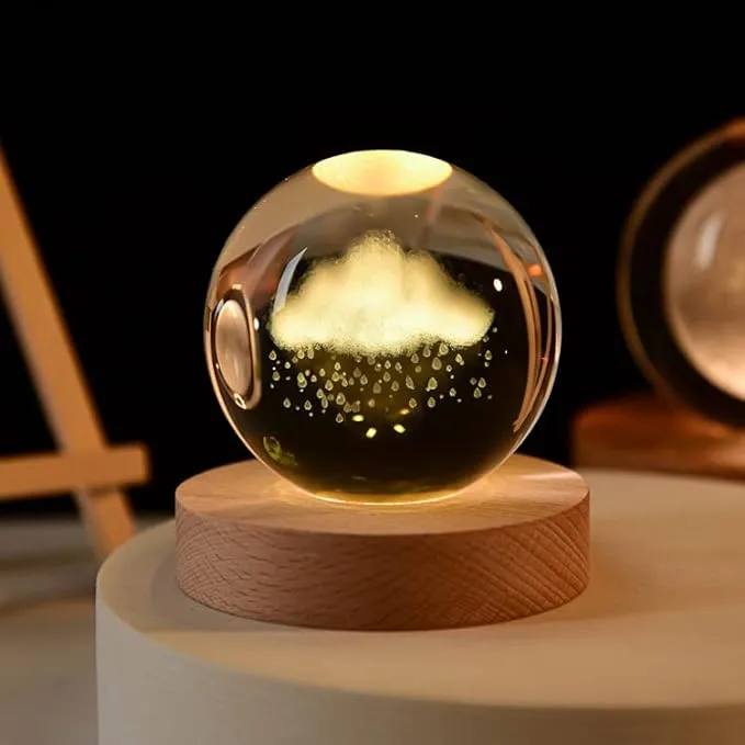3D Solar System Crystal Ball Night Lamp