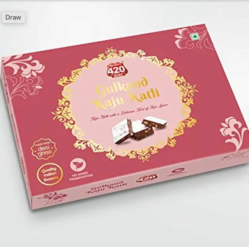 Gulkand Kaju Katli (250g) by Agrawal's 420