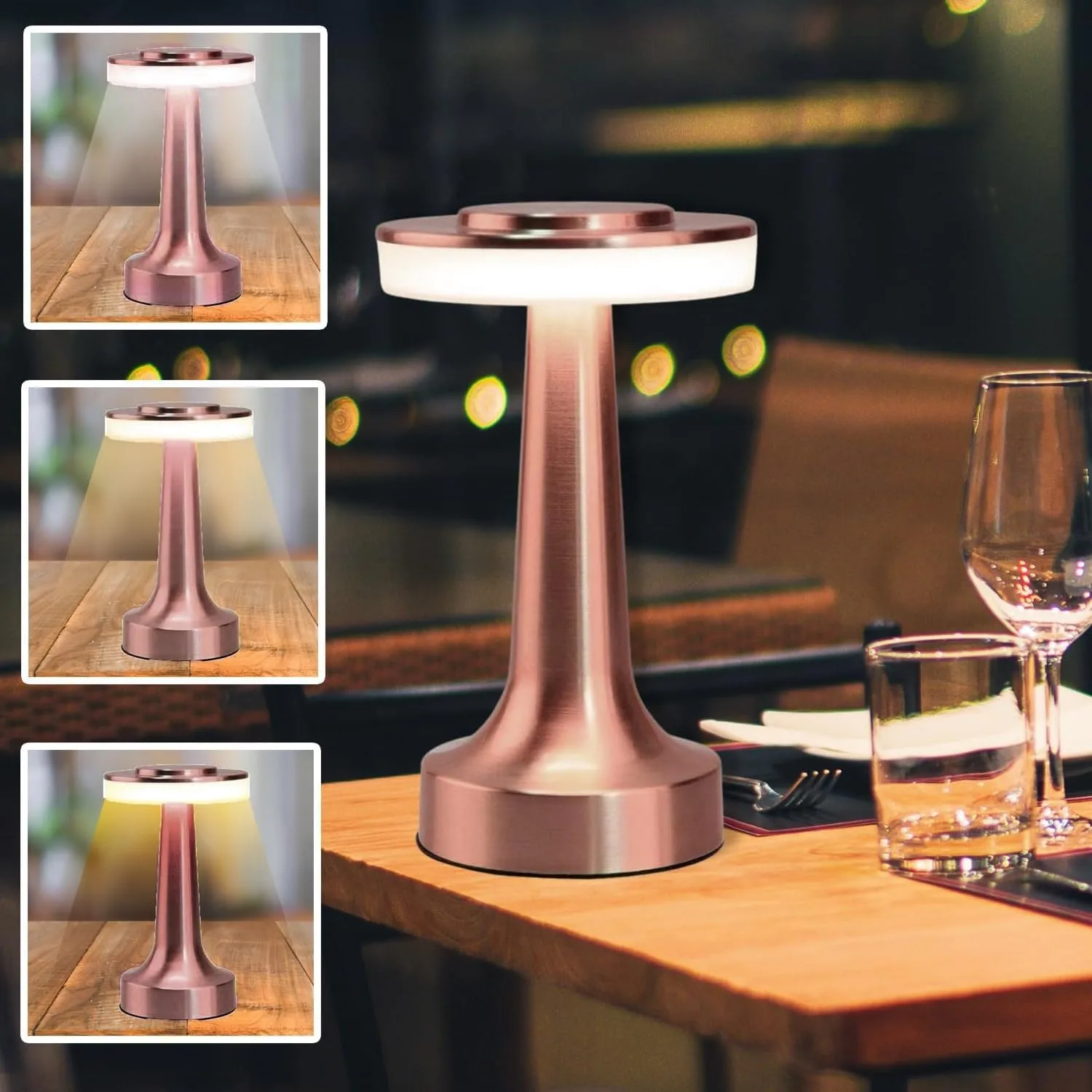 Circle Metal LED Table Lamp with Sensor